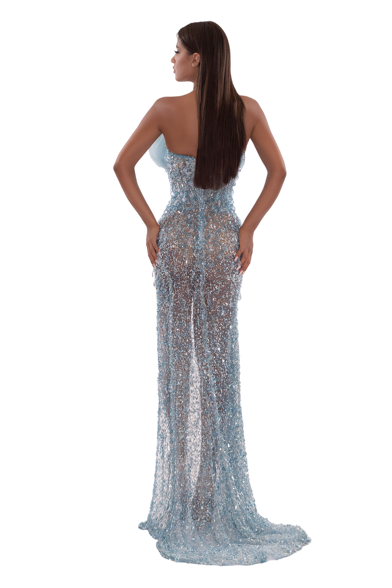 albina dyla - blue embellished dress with leaf corset Albina Dyla | Dresses | Never Worn Before Albina Dyla Blue Embellished Dress  With Leaf Corset
