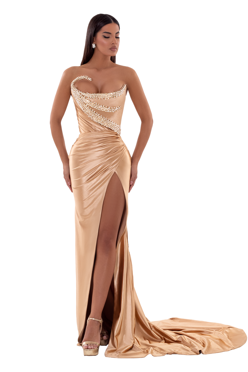 CORSET GOLD DRESS – ALBINA DYLA