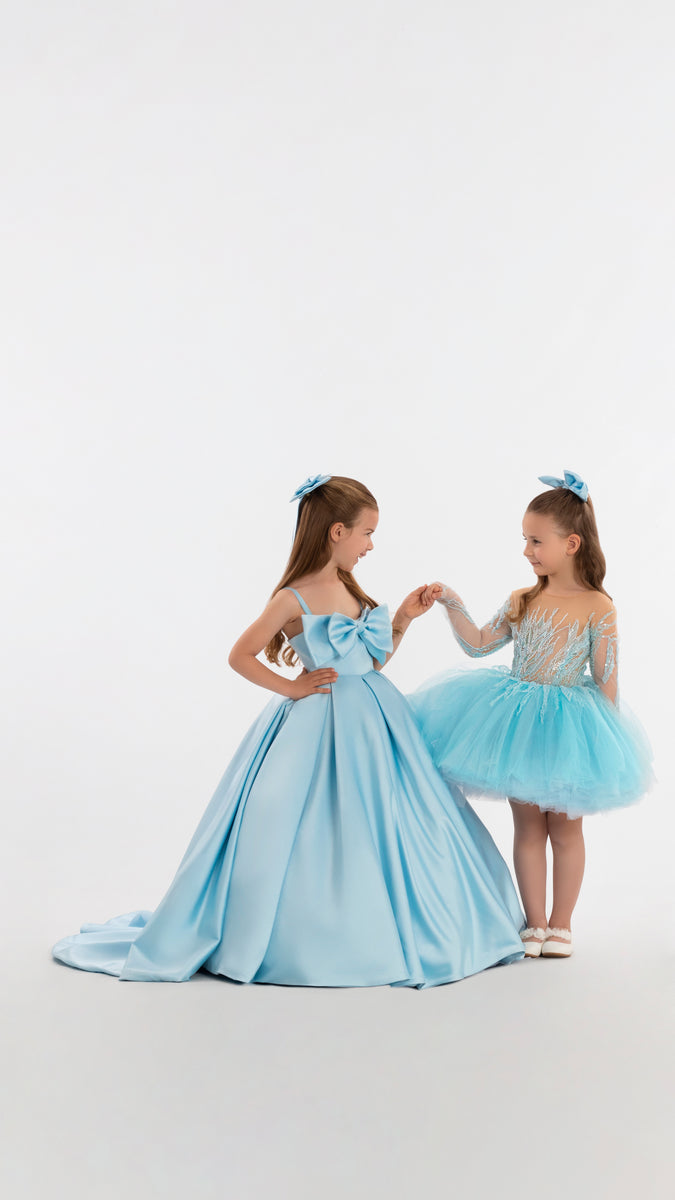 girls blue formal dress Short Puffy For 10y Color:Navy Burnout Velvet Milly is a chiffon image-add-5/16/25 Women's Closed Toe Low