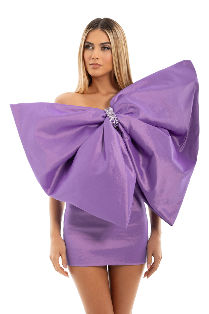 Ribbon Short Purple Dress – ALBINA DYLA