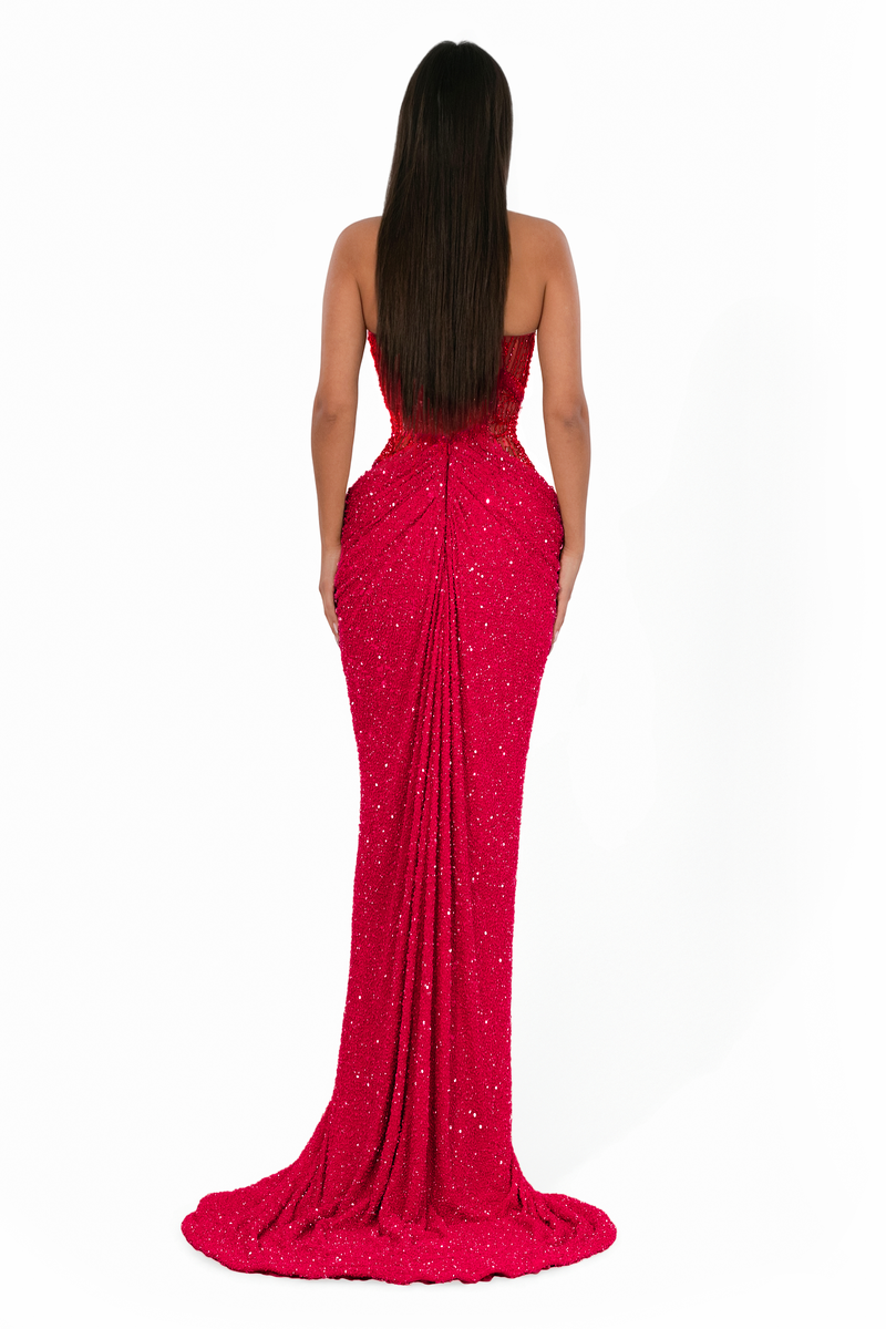 albina dyla red dress Corset Red Short Dress