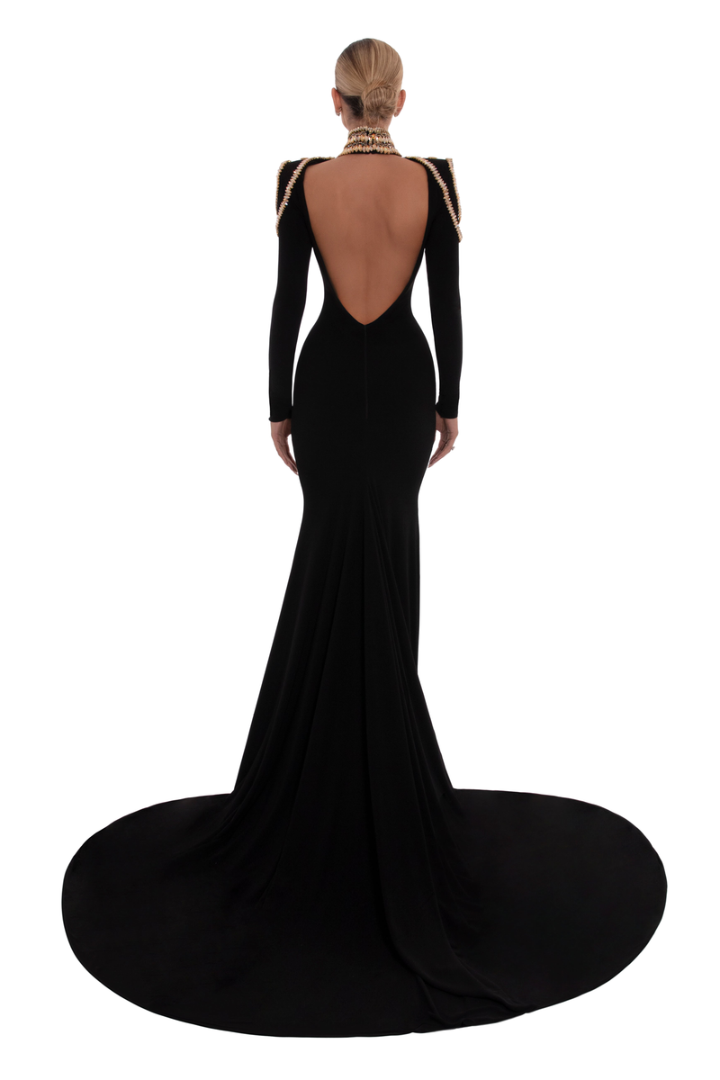 Backless Long Black Dress – ALBINA DYLA