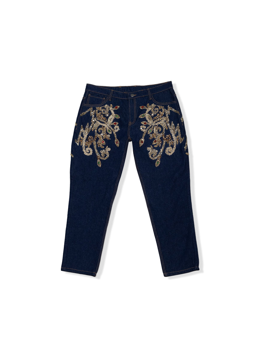 【即決済限定】rosyluce EMBROIDERY DENIM SET EMBROIDERED WOMEN JEANS – ALBINA DYLA