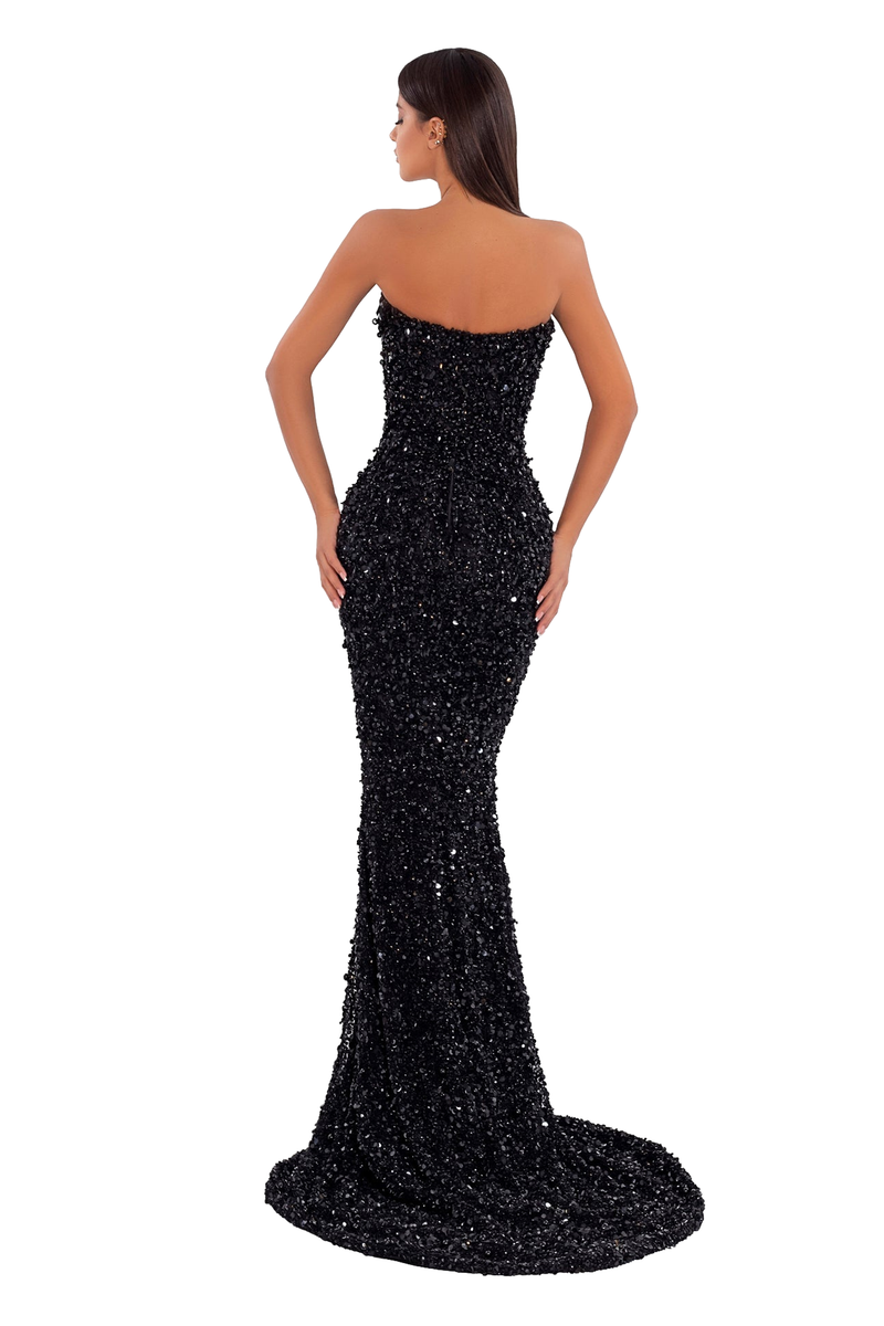 Long Black Dress With Detailed Corset – ALBINA DYLA
