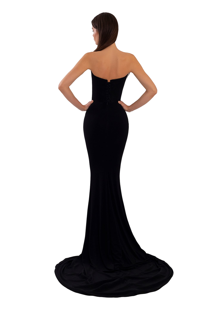 Long Embroidered Black Dress – ALBINA DYLA