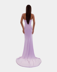 CORSET LONG DRESS IN LILAC