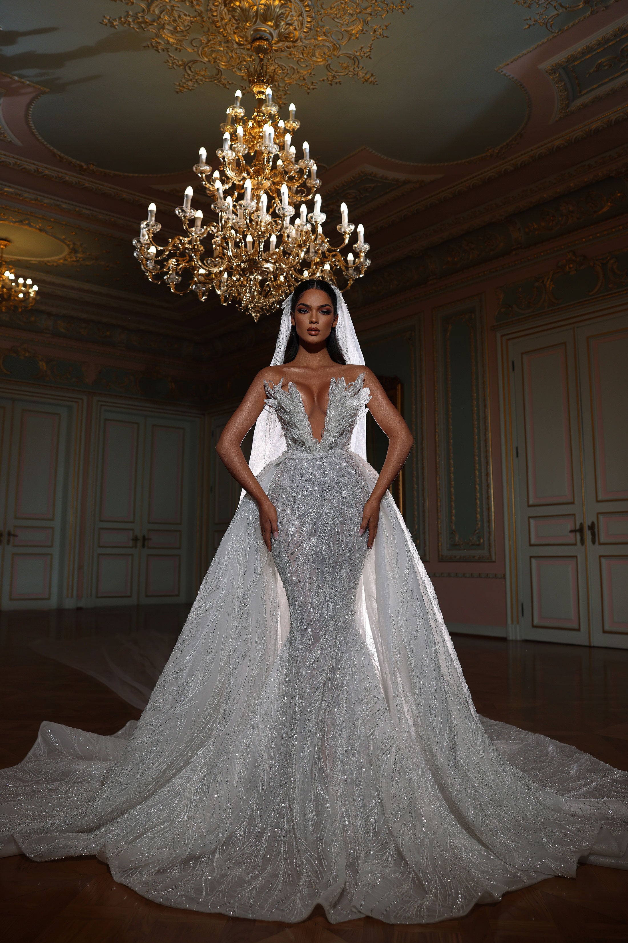 Corset V-Neck White Bridal Dress ALBINA DYLA Corset V-Neck White Bridal Dress ALBINA DYLA