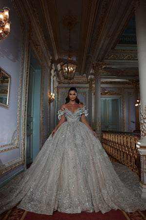 Shiny Long Bridal Dress