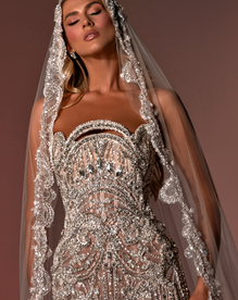 SHORT BRIDAL DRESS WITH LONG VEIL – ALBINA DYLA