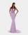 EMBELLISHED CORSET LONG DRESS IN LILAC