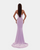 EMBELLISHED CORSET LONG DRESS IN LILAC