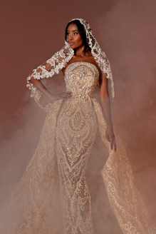 Crystal Corset of Bridal Dress With Veil  ALBINA DYLA