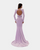 OPEN CHEST LILAC DRESS WITH LONG TAIL