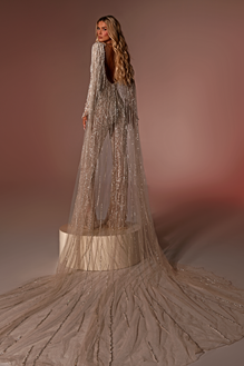 FRINGES BRIDAL JUMPSUIT WITH CAPE – ALBINA DYLA