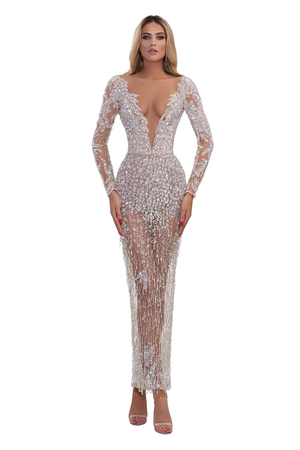 Mid length silver dress