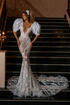 Puffy Sleeve Mermaid Gown