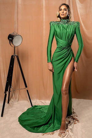 Ruched Detailing Long sleeve dress