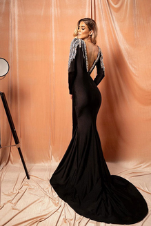 Elegant Black Mermaid Dress – ALBINA DYLA