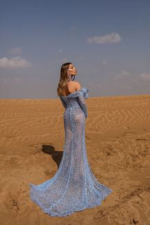 Long Corset Blue dress – ALBINA DYLA