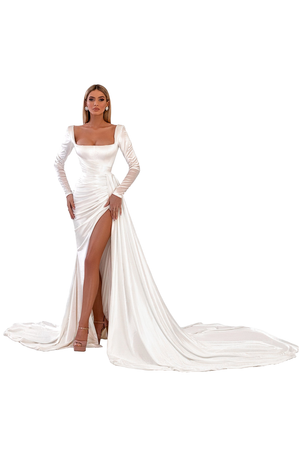 ALBINA DYLA Long Mermaid White Dress