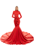 High Neck Long Red Dress