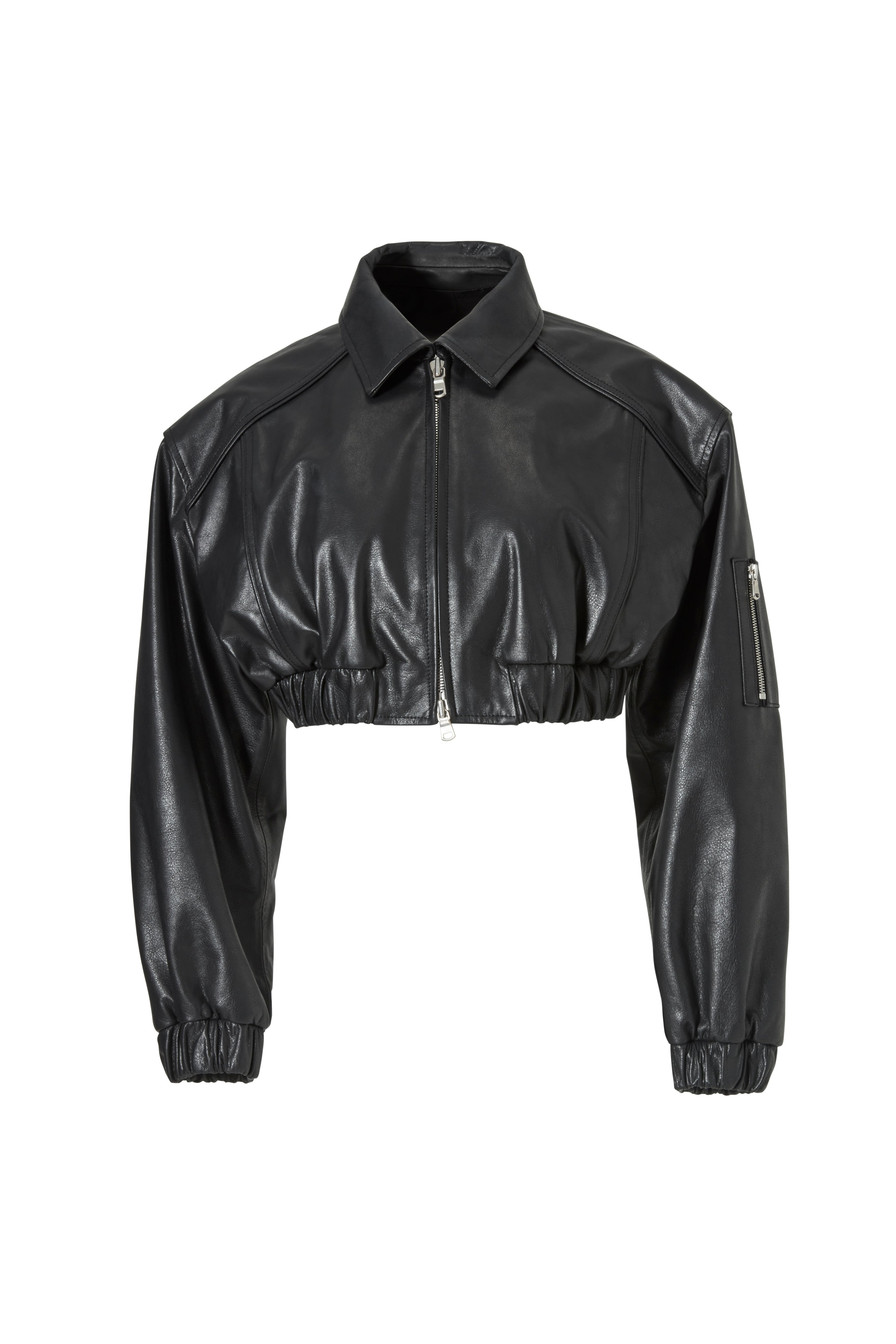 ジャケット・アウター FAUX-LEATHER JACKET CHS_FAUX LTHR ZIP FRONT
