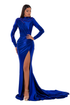 HALF HIGH NECK ROYAL BLUE DRESS