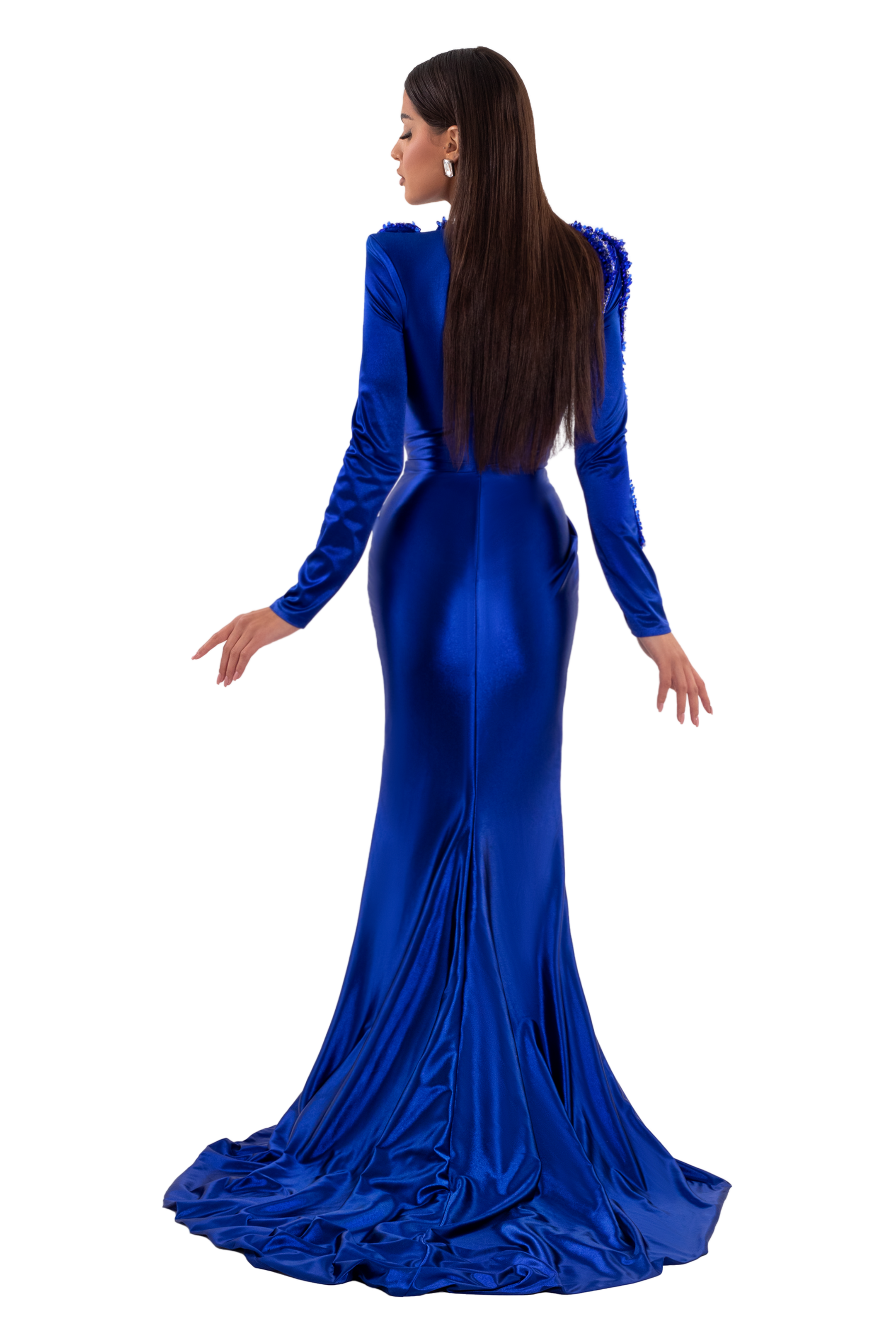 HALF HIGH NECK ROYAL BLUE DRESS ALBINA DYLA HALF HIGH NECK ROYAL BLUE DRESS ALBINA DYLA