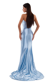 a blue dress BABY BLUE DRAPED DRESS – ALBINA DYLA