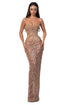 Strapless Nude Gown with Crystal Embellishments