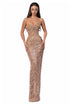 Strapless Nude Gown with Crystal Embellishments