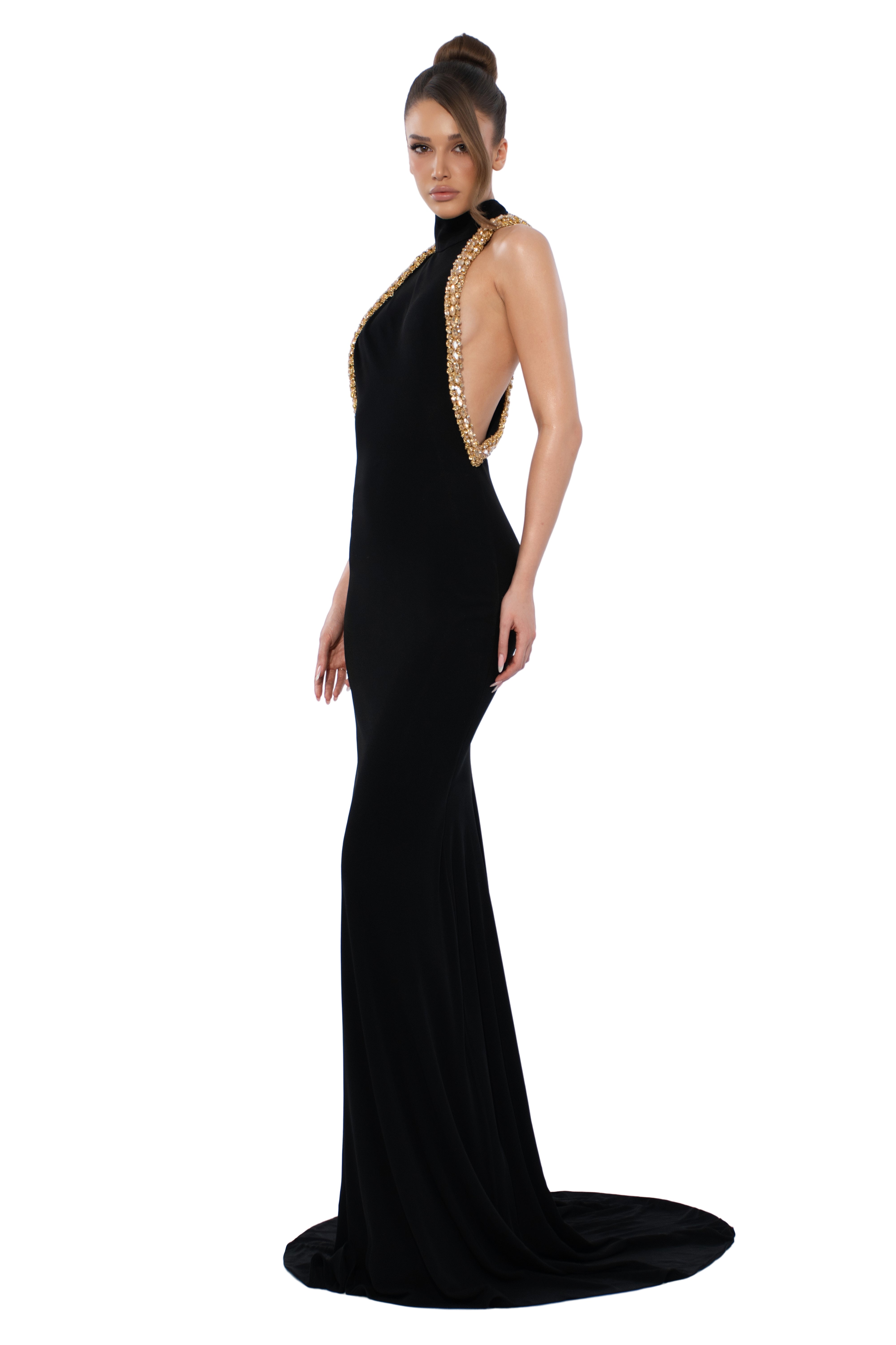 Embellished Halter Gown – ALBINA DYLA
