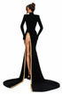 Embellished Back-Slit Gown