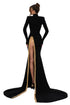 Embellished Back-Slit Gown