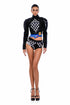 DYLA MOTO JACKET AND CHECKERED SHORTS