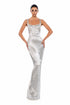 OPEN BACK FRINGE GOWN