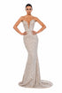 SILVER CRYSTAL EMBELLISHED MERMAID GOWN