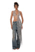 Crystal Cascade Asymmetric Halter Top