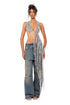 Crystal Cascade Asymmetric Halter Top