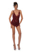 Wine Beaded Bodysuit