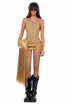 Gilded Bodysuit with Fringes Bag