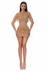 Nude Mini Dress with Draped Beadwork