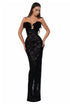 Black Strapless Gown with Sequin Embellishments