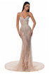 Nude Gown with Draped Crystal Embellishments