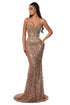 Strapless Nude Gown with Crystal Beading