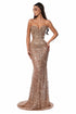 Strapless Nude Gown with Crystal Beading