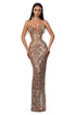 Strapless Gold Gown with Plunging Neckline