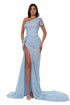 Draped One Shoulder Gown
