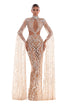 Embellished Nude Long Dress