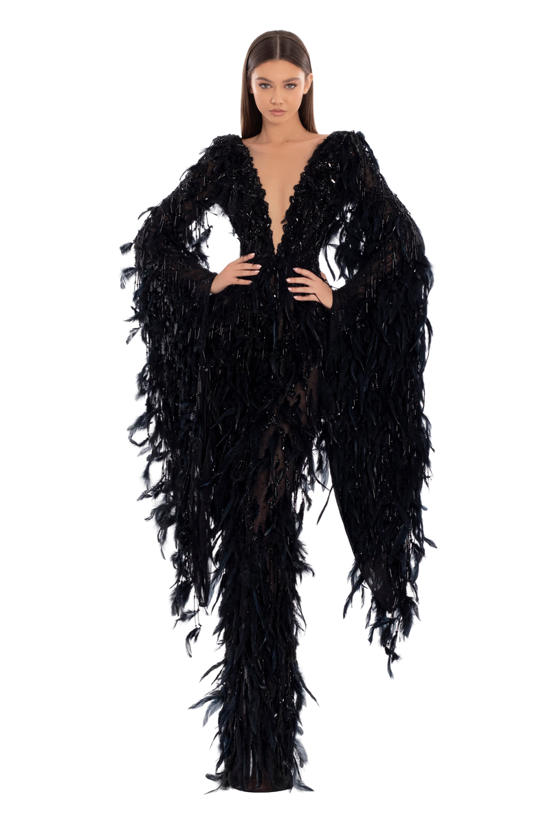 V-Neck Feather Dress ALBINA DYLA V-Neck Feather Dress ALBINA DYLA